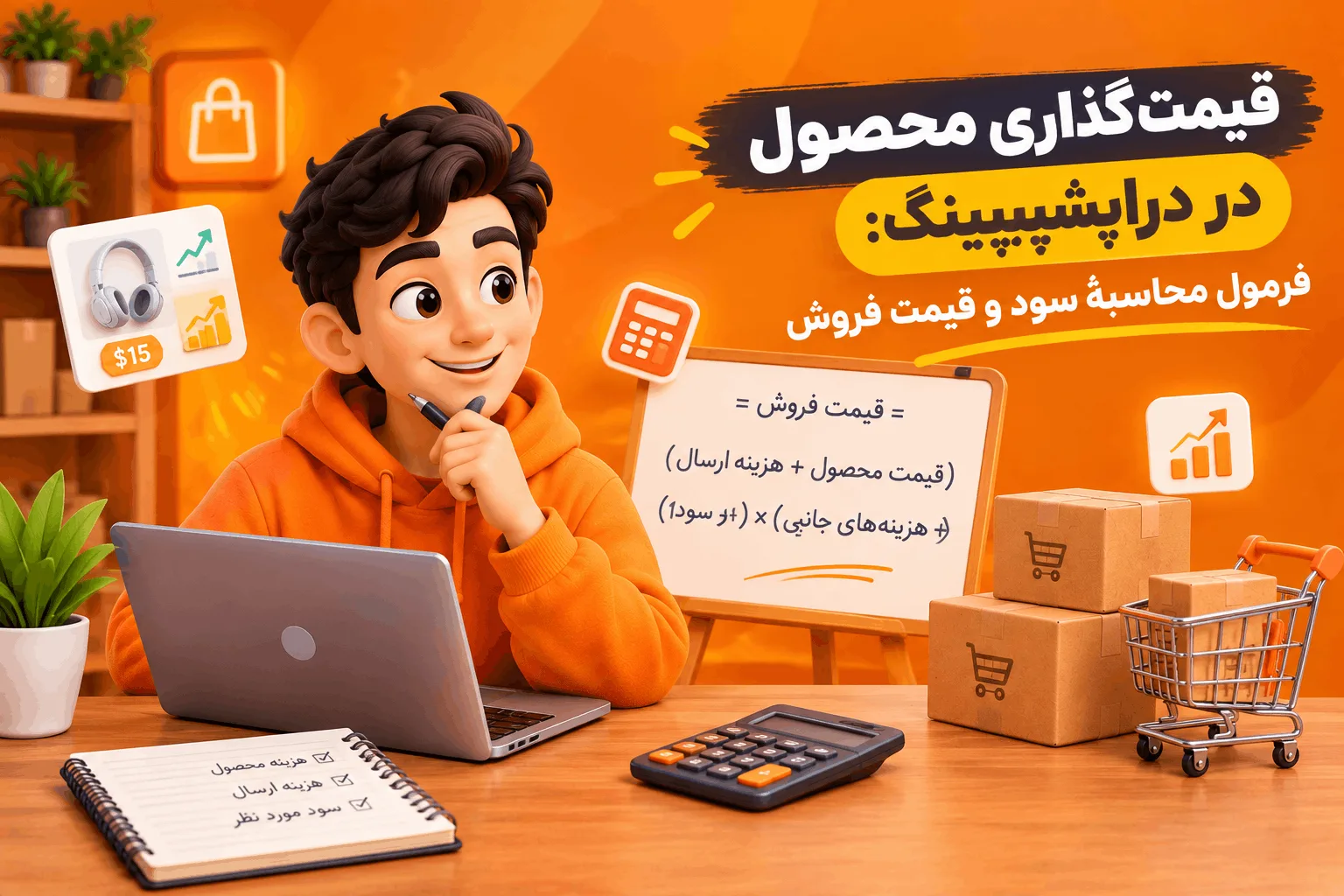 قیمت‌گذاری محصول در دراپشیپینگ: فرمول محاسبهٔ سود و قیمت فروش
