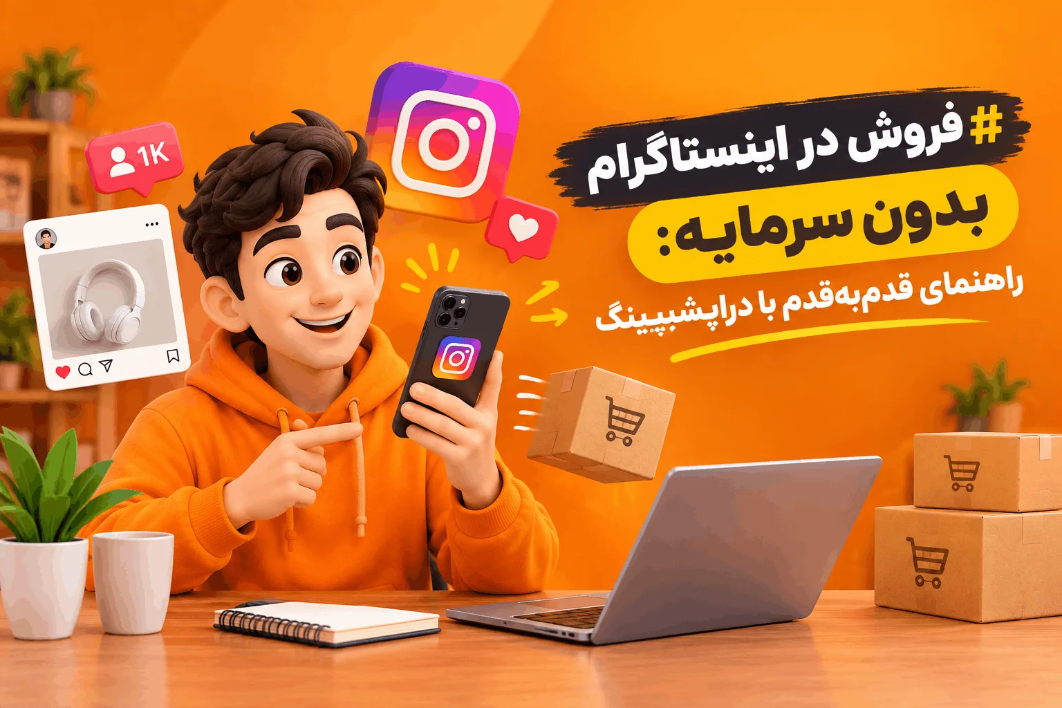 فروش در اینستاگرام بدون سرمایه: راهنمای قدم‌به‌قدم با دراپشیپینگ
